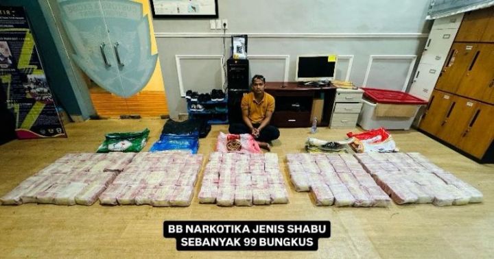 Polri Gagalkan Peredaran 99 Kilogram Sabu Jaringan Malaysia di Langsa, Aceh